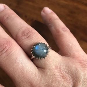 Labradorite stone ring in silver
